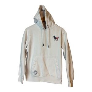 Goat USA Freedom Hoodie Sweatshirt White Cotton Blend Mens XS